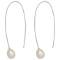Preview: Ohrhänger 925 Sterling Silber 2 Süßwasser Perlen Ohrringe Perlenohrringe