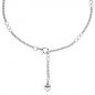 Preview: Fußkettchen Fußkette Herz 925 Sterling Silber rhodiniert 27 cm Karabiner
