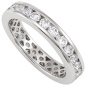 Preview: Damen Ring 925 Sterling Silber rhodiniert Zirkonia rundum Silberring