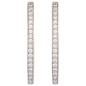 Preview: Creolen oval 925 Sterling Silber mit 36 Zirkonia Ohrringe Silbercreolen