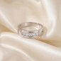 Preview: Damen Ring 925 Sterling Silber rhodiniert mattiert 5 Zirkonia Silberring