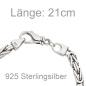 Preview: Königsarmband 925 Sterling Silber 21 cm Armband Silberarmband Karabiner