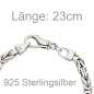 Preview: Königsarmband 925 Sterling Silber 23 cm Armband Silberarmband Karabiner
