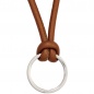 Preview: Collier Halskette Leder braun mit Ring aus Edelstahl 45 cm Kette Lederkette