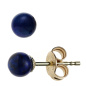 Preview: Ohrstecker Kugel 585 Gold Gelbgold 2 Lapislazuli blau Ohrringe Goldohrstecker