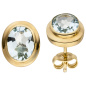 Preview: Ohrstecker oval 585 Gold Gelbgold 2 Aquamarine hellblau blau Ohrringe