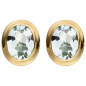 Preview: Ohrstecker oval 585 Gold Gelbgold 2 Aquamarine hellblau blau Ohrringe