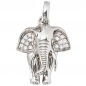 Preview: Anhänger Elefant 925 Sterling Silber rhodiniert mit Zirkonia Kettenanhänger