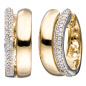 Preview: Creolen 585 Gold Gelbgold bicolor 86 Diamanten Brillanten Ohrringe