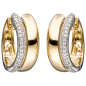 Preview: Creolen 585 Gold Gelbgold bicolor 86 Diamanten Brillanten Ohrringe