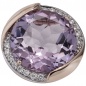 Preview: Anhänger rund 585 Gold Rotgold 16 Diamanten Brillanten 1 Amethyst violett lila