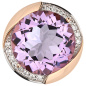 Preview: Anhänger rund 585 Gold Rotgold 16 Diamanten Brillanten 1 Amethyst violett lila