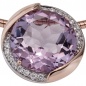 Preview: Anhänger rund 585 Gold Rotgold 16 Diamanten Brillanten 1 Amethyst violett lila