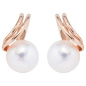Preview: Ohrstecker 585 Gold Rotgold 2 Süßwasser Perlen Ohrringe Perlenohrstecker