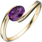 Preview: Damen Ring 333 Gold Gelbgold 1 Amethyst lila violett Goldring