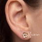 Preview: Ohrstecker Blume 333 Gold Gelbgold matt bicolor Ohrringe Goldohrstecker
