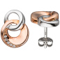 Preview: Ohrstecker 925 Sterling Silber bicolor vergoldet mit 10 Zirkonia Ohrringe