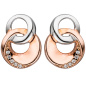 Preview: Ohrstecker 925 Sterling Silber bicolor vergoldet mit 10 Zirkonia Ohrringe
