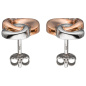 Preview: Ohrstecker 925 Sterling Silber bicolor vergoldet mit 10 Zirkonia Ohrringe