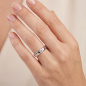 Preview: Damen Ring 925 Sterling Silber rhodiniert 1 Zirkonia Silberring