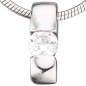 Preview: Einhänger Anhänger 925 Sterling Silber rhodiniert 1 Zirkonia