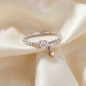 Preview: Damen Ring Kugel 925 Sterling Silber bicolor 1 Zirkonia Kugelring