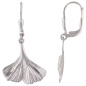 Preview: Boutons Ginko Ginkgo 925 Sterling Silber rhodiniert Ohrringe Ohrhänger