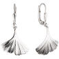 Preview: Boutons Ginko Ginkgo 925 Sterling Silber rhodiniert Ohrringe Ohrhänger