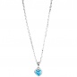 Preview: Kinder Anhänger Herz 925 Sterling Silber 1 Kristall blau hellblau Kinderanhänger