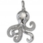 Preview: Anhänger Krake 925 Sterling Silber rhodiniert mit 78 Zirkonia Octopus