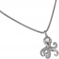 Preview: Anhänger Krake 925 Sterling Silber rhodiniert mit 78 Zirkonia Octopus