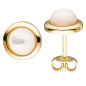 Preview: Ohrstecker rund 333 Gold Gelbgold 2 Perlmutt-Steine Ohrringe Goldohrringe