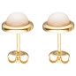 Preview: Ohrstecker rund 333 Gold Gelbgold 2 Perlmutt-Steine Ohrringe Goldohrringe