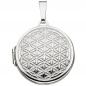 Preview: Medaillon rund Lebensblume 925 Sterling Silber rhodiniert zum Öffnen für 2 Fotos