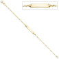 Preview: Schildband 333 Gold Gelbgold 18,5 cm Gravur ID Armband Federring
