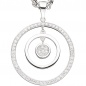 Preview: Anhänger rund 925 Sterling Silber rhodiniert mit Zirkonia
