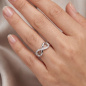 Preview: Damen Ring Unendlichkeit 925 Sterling Silber rhodiniert mit 15 Zirkonia