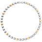 Preview: Collier / Halskette aus Edelstahl gold farben beschichtet bicolor 45 cm Kette