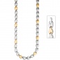 Mobile Preview: Collier / Halskette aus Edelstahl gold farben beschichtet bicolor 45 cm Kette