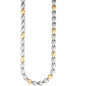 Preview: Collier / Halskette aus Edelstahl gold farben beschichtet bicolor 45 cm Kette