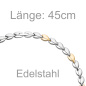 Preview: Collier / Halskette aus Edelstahl gold farben beschichtet bicolor 45 cm Kette