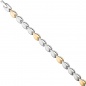 Preview: Armband Edelstahl mattiert mit gold farbener Beschichtung bicolor 20 cm