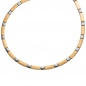 Mobile Preview: Collier Halskette aus Edelstahl gold farben beschichtet bicolor 47 cm Kette