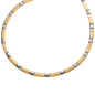 Preview: Collier Halskette aus Edelstahl gold farben beschichtet bicolor 47 cm Kette
