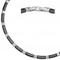 Preview: Collier Halskette aus schwarzer Keramik mit Edelstahl und Zirkonia 47 cm Kette