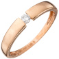 Preview: Damen Ring 585 Gold Rotgold 1 Diamant Brillant 0,08ct. Rotgoldring Diamantring