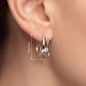 Preview: Creolen 925 Sterling Silber bicolor vergoldet 2 Zirkonia Ohrringe