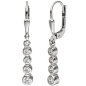 Preview: Ohrhänger 925 Sterling Silber 8 Zirkonia Ohrringe Silberohrringe