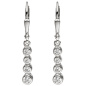 Preview: Ohrhänger 925 Sterling Silber 8 Zirkonia Ohrringe Silberohrringe