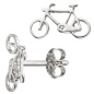 Preview: Kinder Ohrstecker Fahrrad Bike 925 Sterling Silber Ohrringe Kinderohrringe